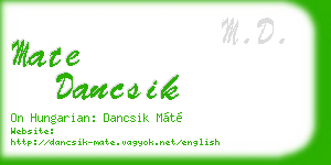 mate dancsik business card