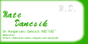 mate dancsik business card